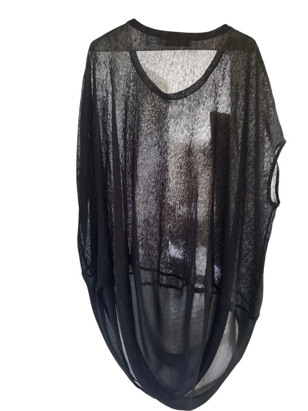 Black Sheer Dolman Tunic Top - Women